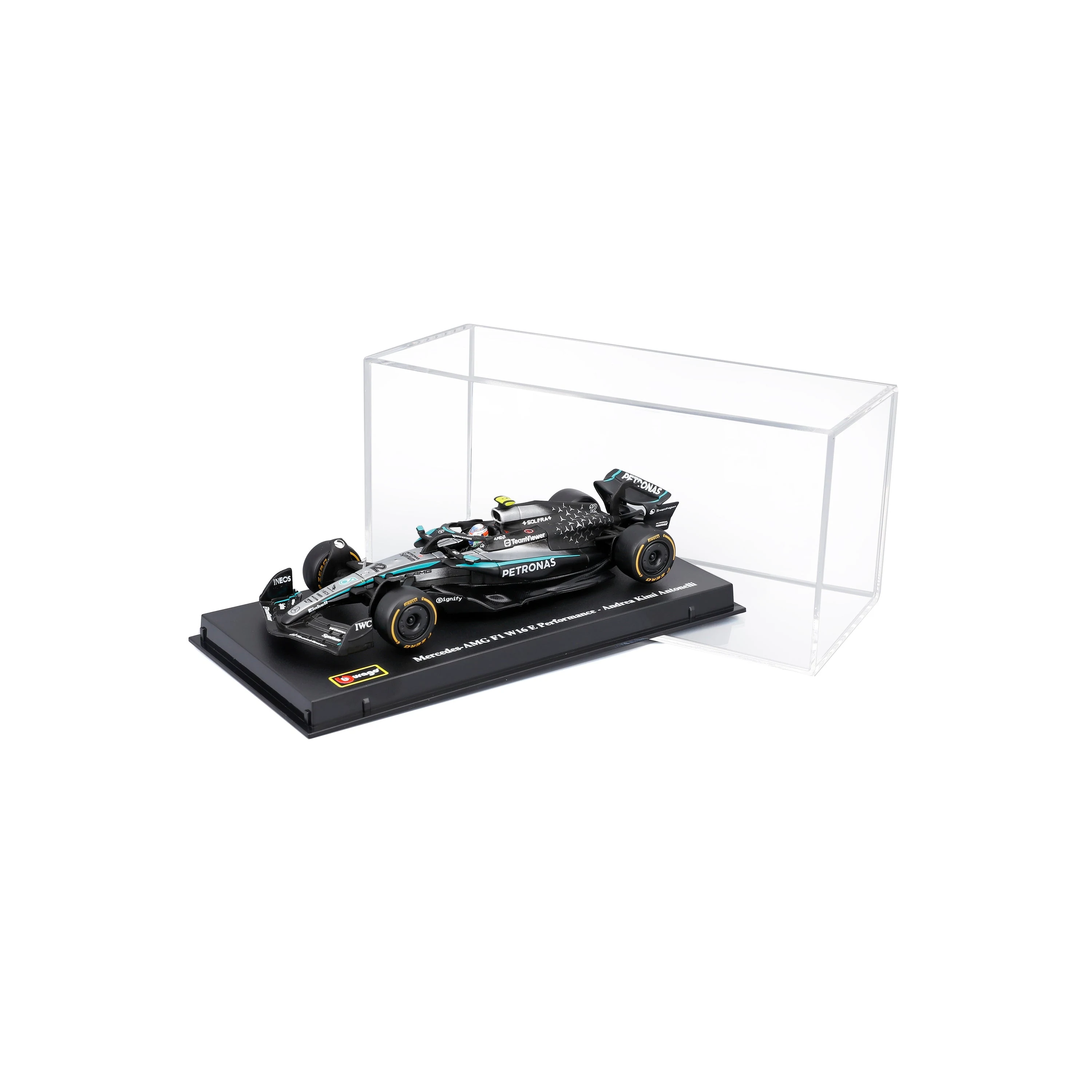 F1 Mercedes-AMG W16 2025 #12 Kimi Antonelli – 1:43 Scale with Base and Display Case