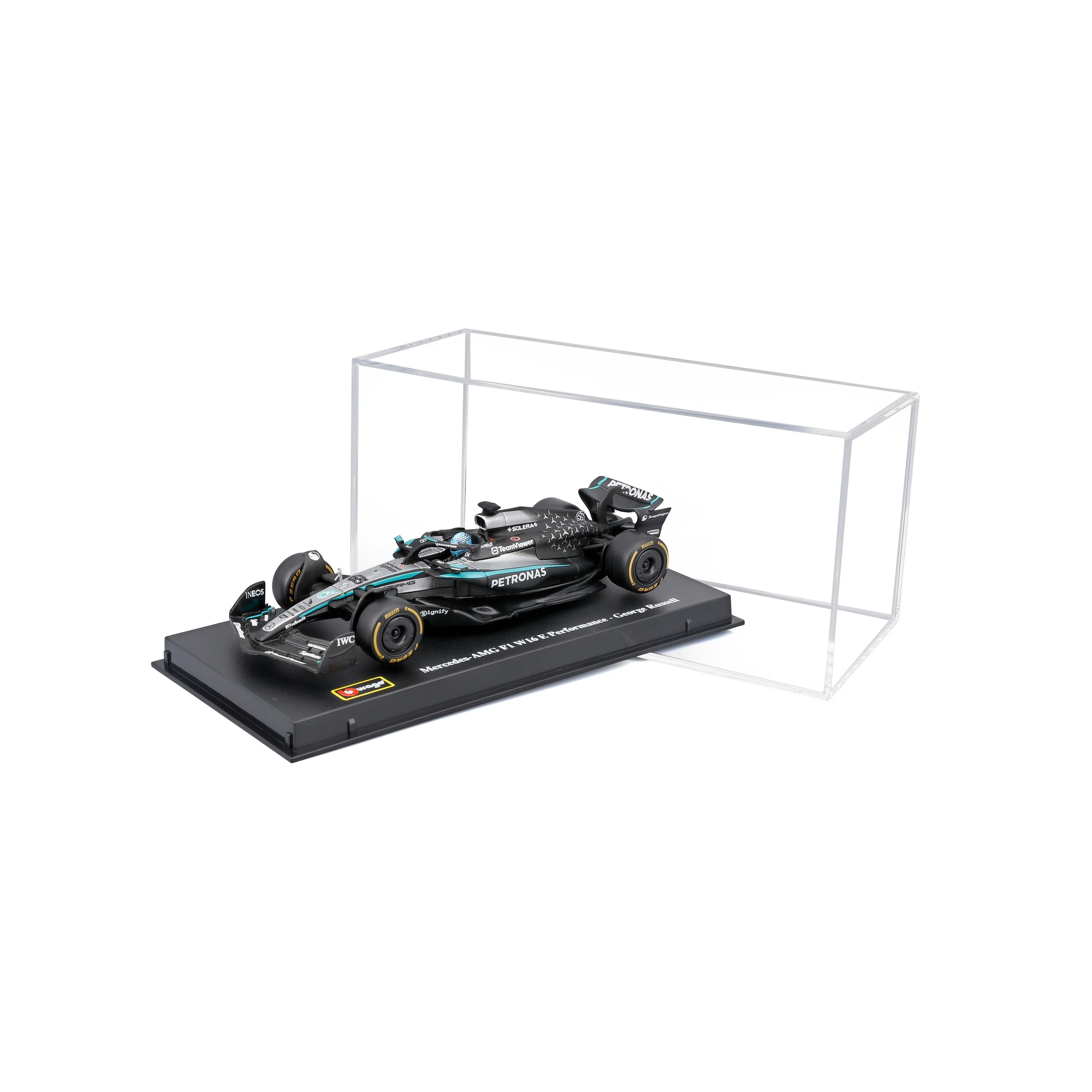 F1 Mercedes-AMG W16 2025 #63 George Russell – Scale 1:43 with Base and Showcase