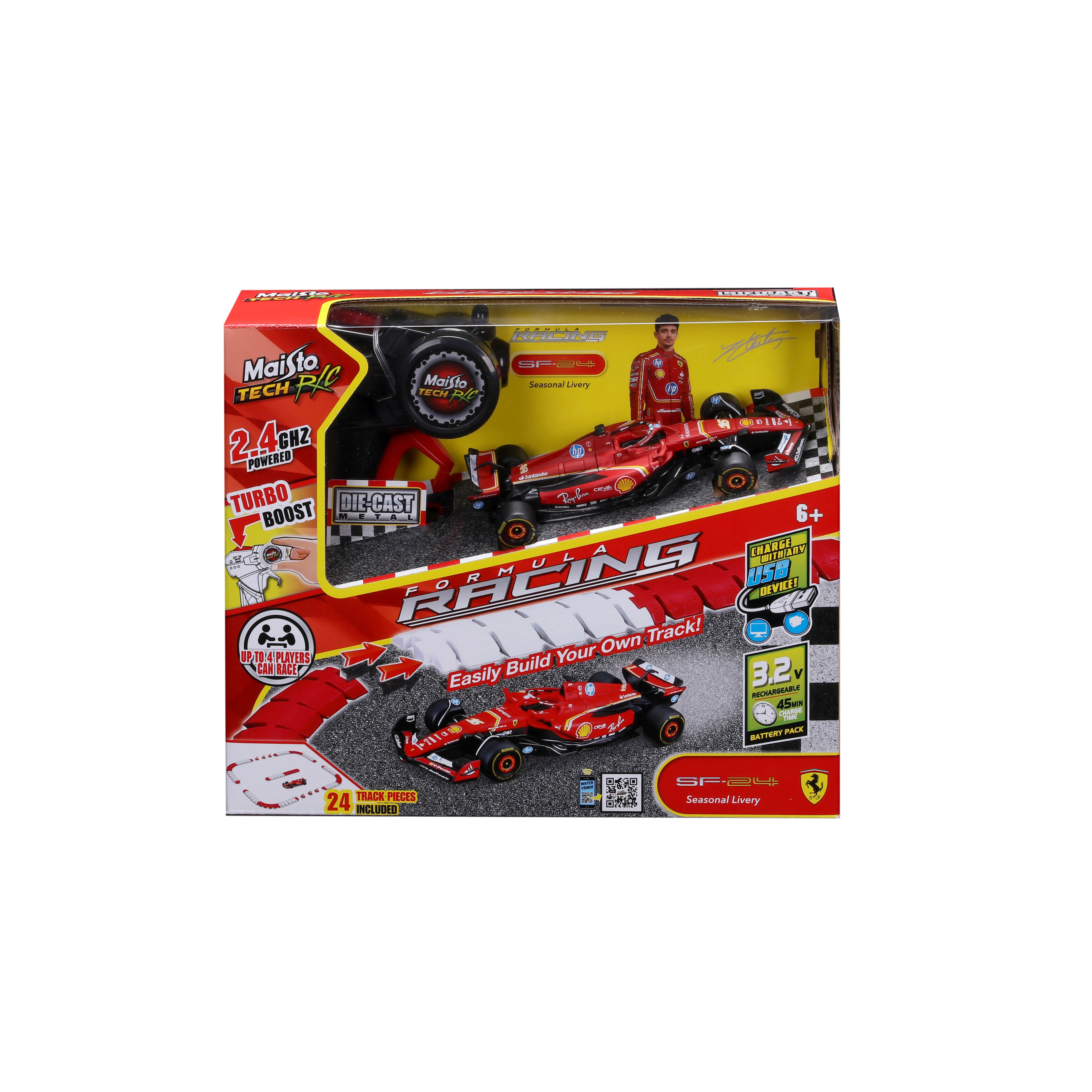 Formula Racing Ferrari SF-24 RC Vehicle Diecast 1:41 with Track