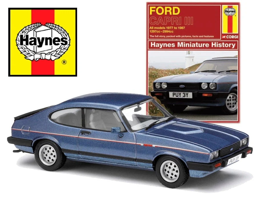 Ford Capri MKIII, met.-Blue, with Haynes Book