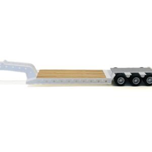 3-Axle Heavy Equipment Lowboy Trailer White 1/87 (HO) Plastic Model