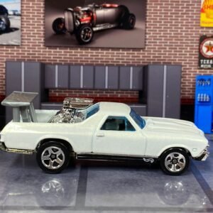 Loose Hot Wheels - 1968 Chevy El Camino - Pearl White - Big Motor, Big Wing Car