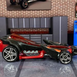 Loose Hot Wheels - Preying Menace - Black and Red with Flames