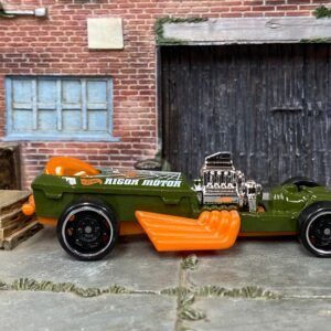 Loose Hot Wheels Rigor Motor – Green & Orange | Classic Coffin-Themed Hot Wheels Casting