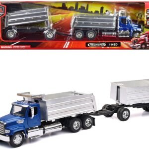 Freightliner 114SD Dump Truck with Twin Dump Body Blue "Long Haul Tr