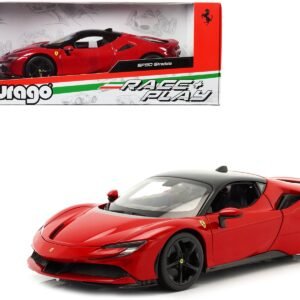 Ferrari SF90 Stradale Red with Black Top "Race + Play" Series 1/18 D