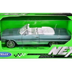 1963 Chevrolet Impala Convertible Light Blue Metallic with White Int