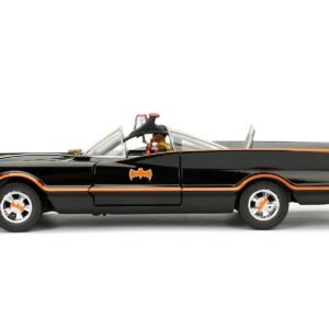 Model Kit Classic Batmobile Black with Batman Diecast Figure "Batman" (1966-1968) TV Series "Build N' Collect" 1/24 Car Jada Plastic Model Kit collector model product image