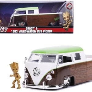 1963 Volkswagen Bus Pickup Truck with Groot Diecast Figurine "Guardi