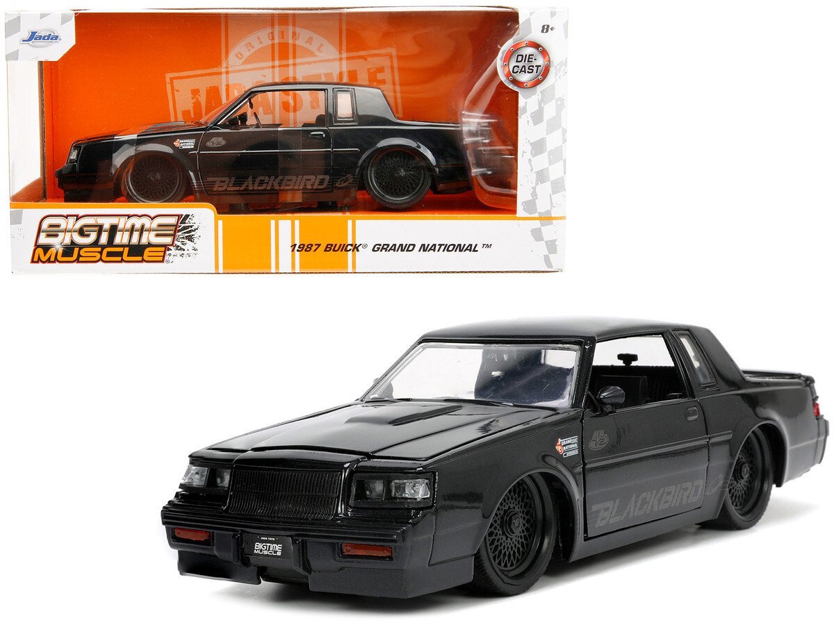 1987 Buick Grand National Black Metallic "Blackbird" "Bigtime Muscle" Series 1/24 Car Jada Diecast Model collector model product image