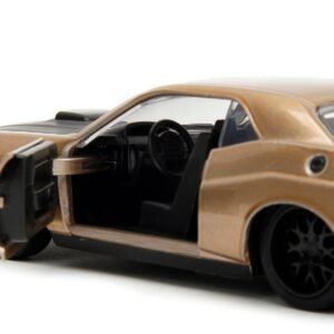 2012 Dodge Challenger SRT8 Gold Metallic with Black Hood "Pink Slips" Series 1/32 Car Jada Diecast Model collector model product image