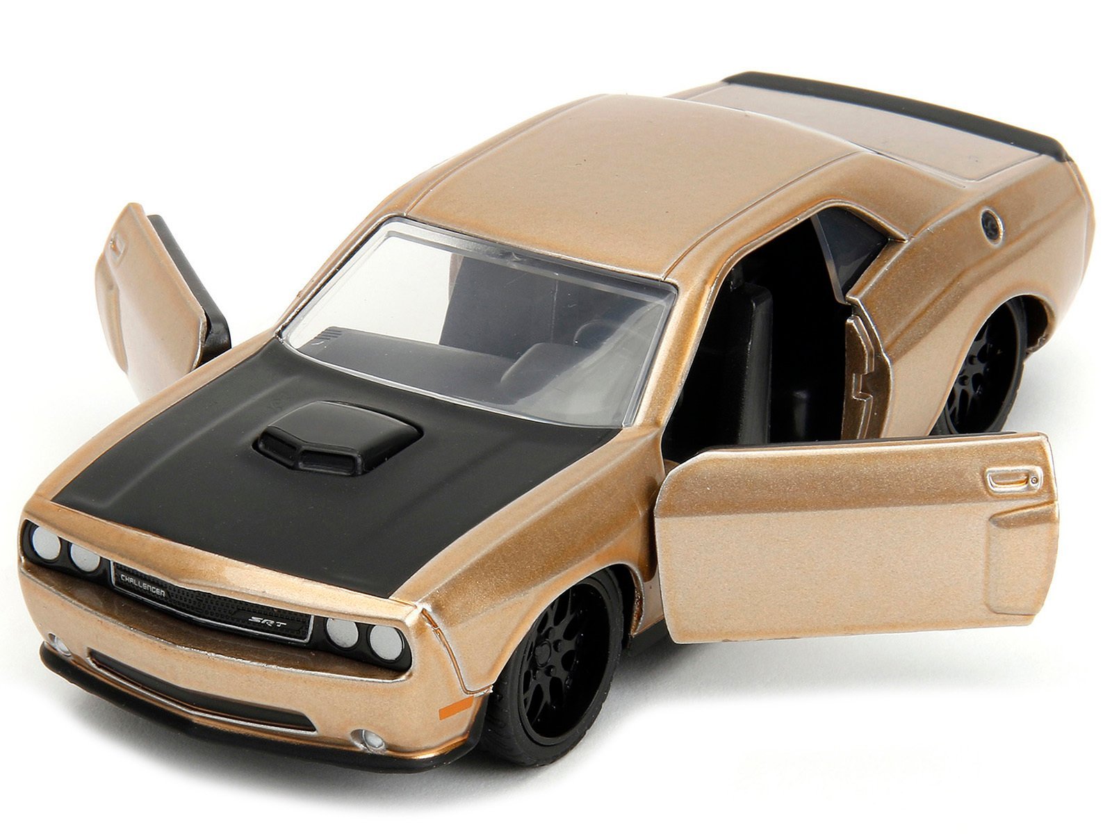 2012 Dodge Challenger SRT8 Gold Metallic with Black Hood "Pink Slips" Series 1/32 Car Jada Diecast Model collector model product image