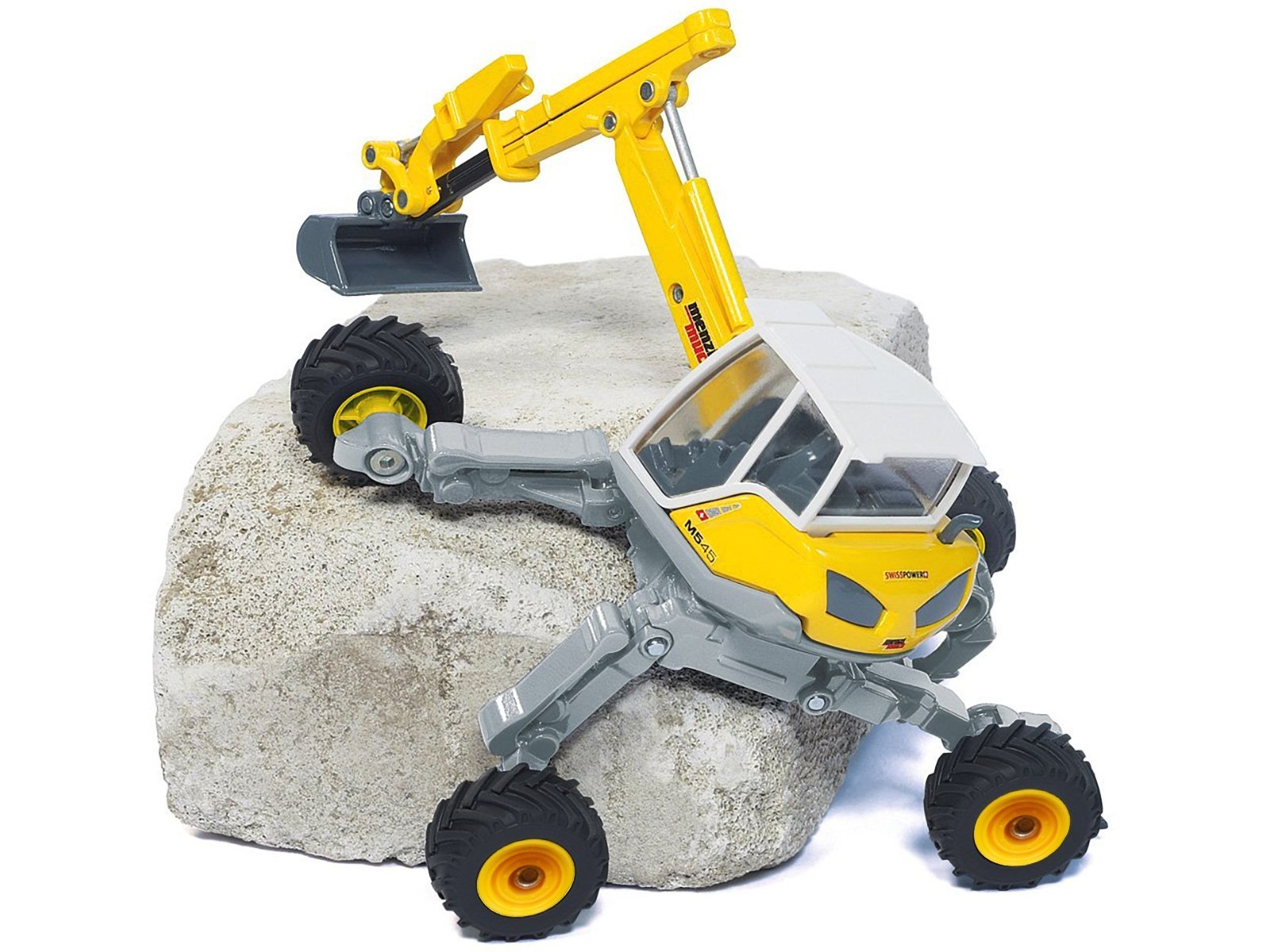 Menzi Muck M545 Walking Excavator Yellow with White Top 1/50 Siku Diecast Model collector model product image