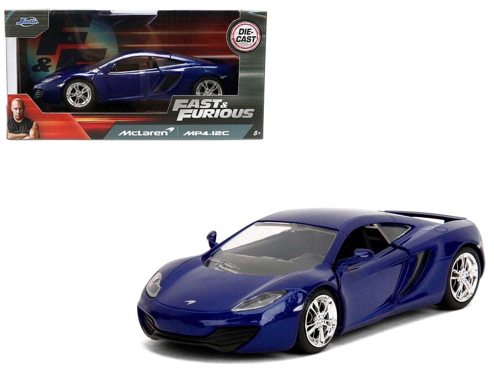 McLaren MP4.12C Blue Metallic "Furious 7" (2015) Movie "Fast & Furious" Series 1/32 Car Jada Diecast Model collector model product image