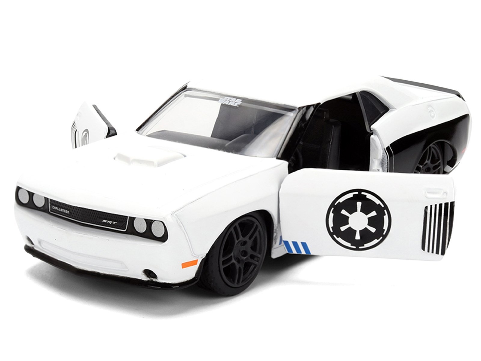 2012 Dodge Challenger SRT8 "Stormtrooper" Livery White with Graphics "Star Wars" Franchise "Hollywood Rides" Series 1/32 Car Jada Diecast Model collector model product image