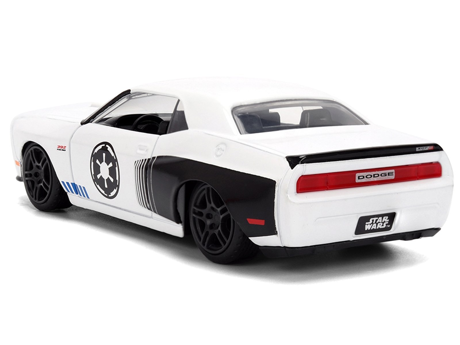 2012 Dodge Challenger SRT8 "Stormtrooper" Livery White with Graphics "Star Wars" Franchise "Hollywood Rides" Series 1/32 Car Jada Diecast Model collector model product image