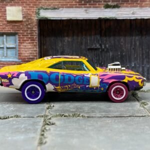 Hot Wheels 1970 Dodge Charger Yellow Art Car | Supercharged Mopar Muscle