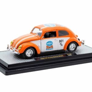 1952 Volkswagen Beetle Deluxe Model "EMPI Power Rules" Orange and White with Graphics Limited Edition to 6650 pieces Worldwide 1/24 Car M2 Machines Diecast Model