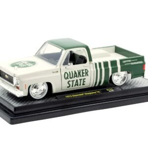 1973 Chevrolet Cheyenne 10 Pickup Truck "Quaker State" Beige and Green Limited Edition to 9600 pieces Worldwide 1/24 Car M2 Machines Diecast Model