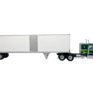 1976 Kenworth W900A Tractor with Dry Goods Trailer Green Metallic with Light Green Graphics "Vintage Heavy Haul Truck Collection" 1/43 Iconic Replicas Diecast Model collector model product image