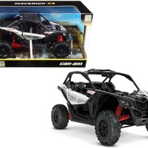 CAN-AM Maverick X3 ATV Hyper Silver and Red 1/18 Diecast Model by Ne