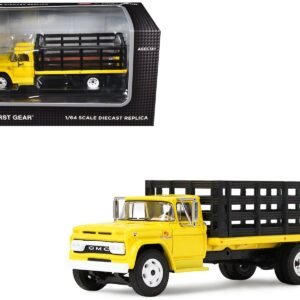 GMC 4000 Stake Truck Bright Yellow 1/64 Diecast Model by DCP/First G