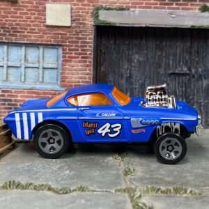 Loose Hot Wheels - Volvo P1800 Gasser - Satin Blue, White and Orange 43