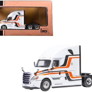 2018 Freightliner Cascadia Truck Tractor White with Black and Orange