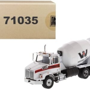 Western Star 4700 SB Concrete Mixer Truck White 1/50 Diecast Model b