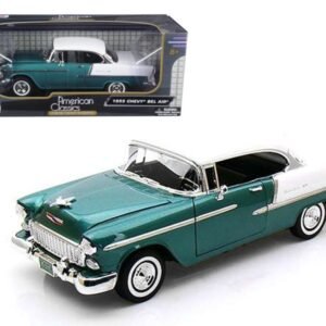 1955 Chevrolet Bel Air Hard Top Green Metallic and White 1/18 Diecas