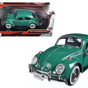 1966 Volkswagen Beetle Green 1/24 Diecast Model Car by Motormax