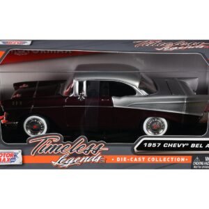 1957 Chevrolet Bel Air Burgundy Metallic and Silver Metallic "Timele