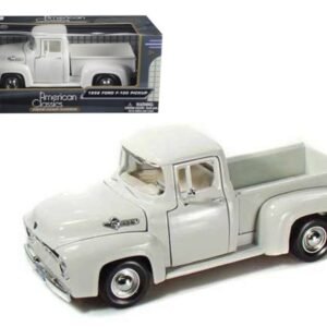 1956 Ford F-100 Pickup Truck White 1/24 Diecast Model Car by Motorma