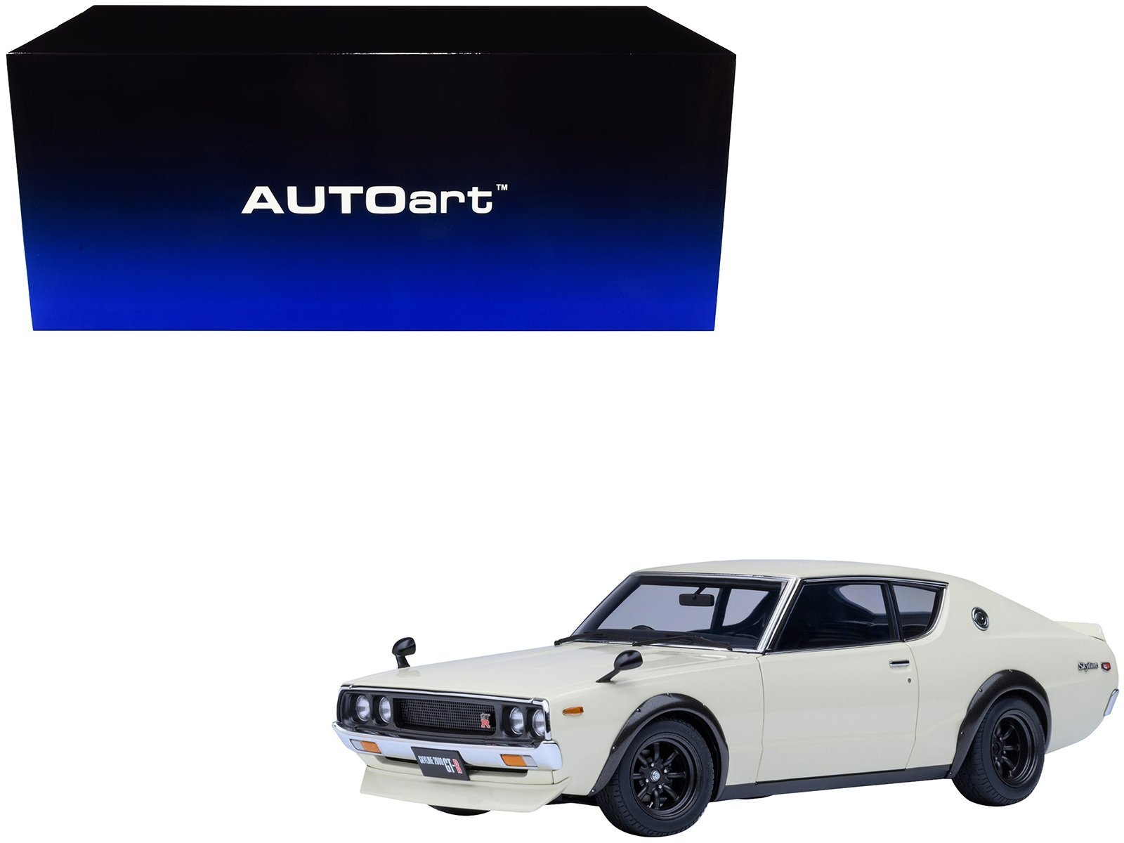 Nissan Skyline 2000GT-R (KPGC110) Tuned Version RHD (Right Hand Drive) White 1/18 Model Car Autoart Diecast Model collector model product image