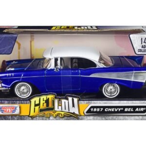 1957 Chevrolet Bel Air Lowrider Candy Blue with White Top "Get Low"