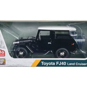 Toyota FJ40 Land Cruiser Black with White Top 1/24 Diecast Model Car