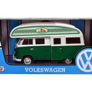 Volkswagen Type 2 (T1) Camper Van Green and White "Outdoor Camping E