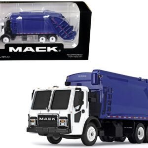 Mack LR with McNeilus Rear Load Refuse Body Blue and White 1/87 (HO) First Gear Diecast Model collector model product image