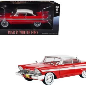 1958 Plymouth Fury Red with White Top and Red Interior "Hollywood Greatest Hits" Series 1/24 Car GreenLight Diecast Model collector model product image