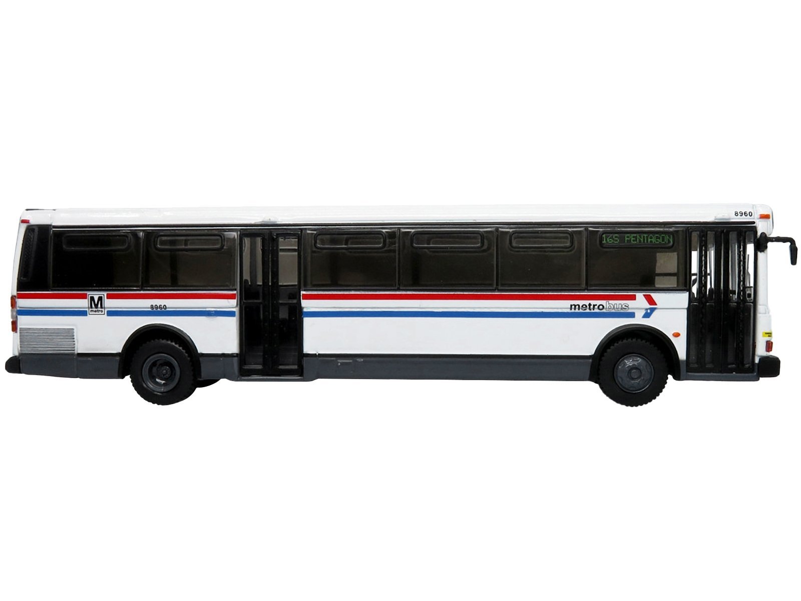 1980 Grumman 870 Advanced Design Transit Bus WMATA (Washington Metropolitan Area Transit Authority) Metro Bus "16S Pentagon" "Vintage Bus & Motorcoach Collection" 1/87 Iconic Replicas Diecast Model collector model product image