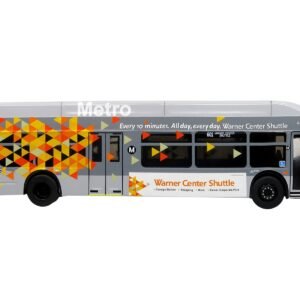 New Flyer Xcelsior XN40 Transit Bus "Los Angeles Metro - Warner Center Shuttle" Gray with Graphics "The Bus & Motorcoach Collection" Limited Edition 1/87 (HO) Iconic Replicas Diecast Model collector model product image