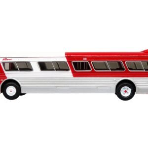 Flxible 53102 New Look Transit Bus "Pittsburgh Area Transit" Red and White "Vintage Bus & Motorcoach Collection" Limited Edition 1/87 (HO) Iconic Replicas Diecast Model collector model product image