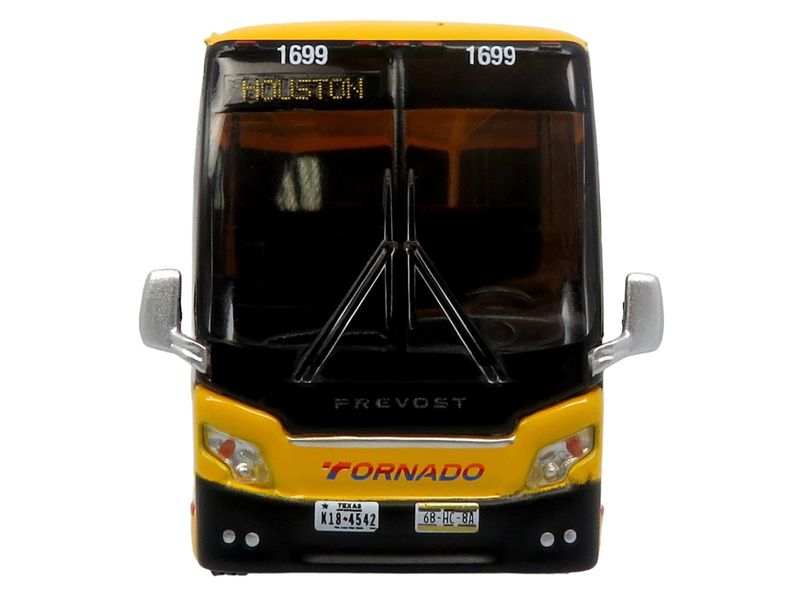 Prevost H3-45 Coach Bus "Tornado Bus Company" Yellow with Graphics Limited Edition 1/87 (HO) Iconic Replicas Diecast Model collector model product image