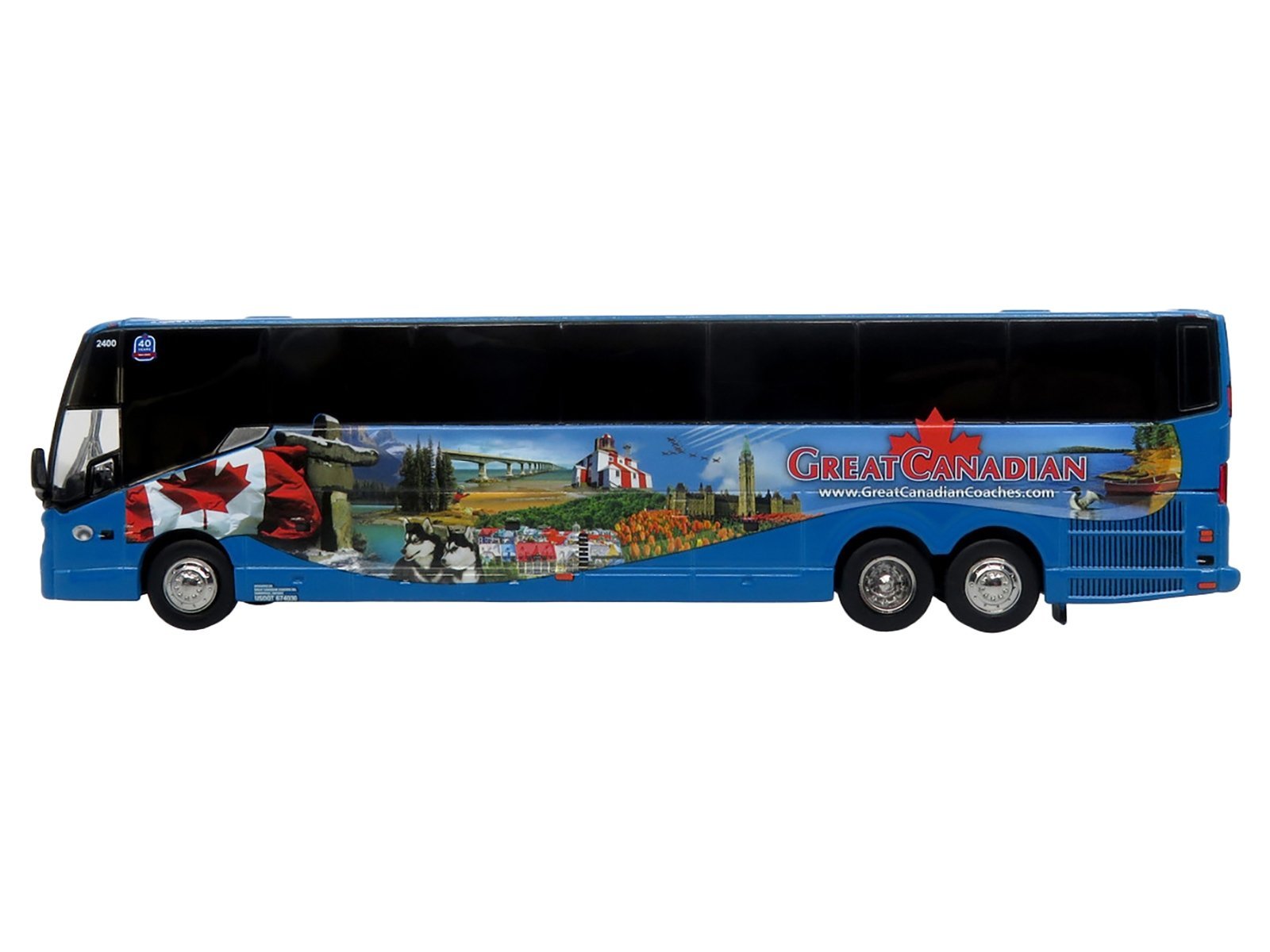 Prevost H3-45 Coach Bus "Great Canadian Coaches" Blue with Graphics Limited Edition 1/87 (HO) Iconic Replicas Diecast Model collector model product image
