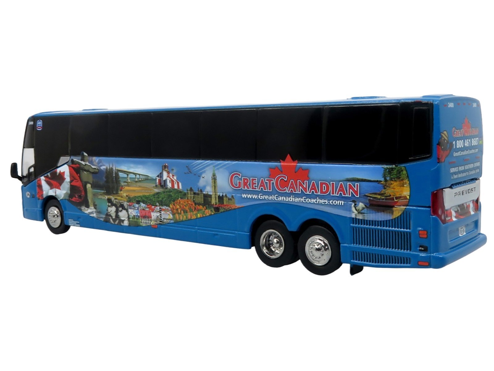Prevost H3-45 Coach Bus "Great Canadian Coaches" Blue with Graphics Limited Edition 1/87 (HO) Iconic Replicas Diecast Model collector model product image
