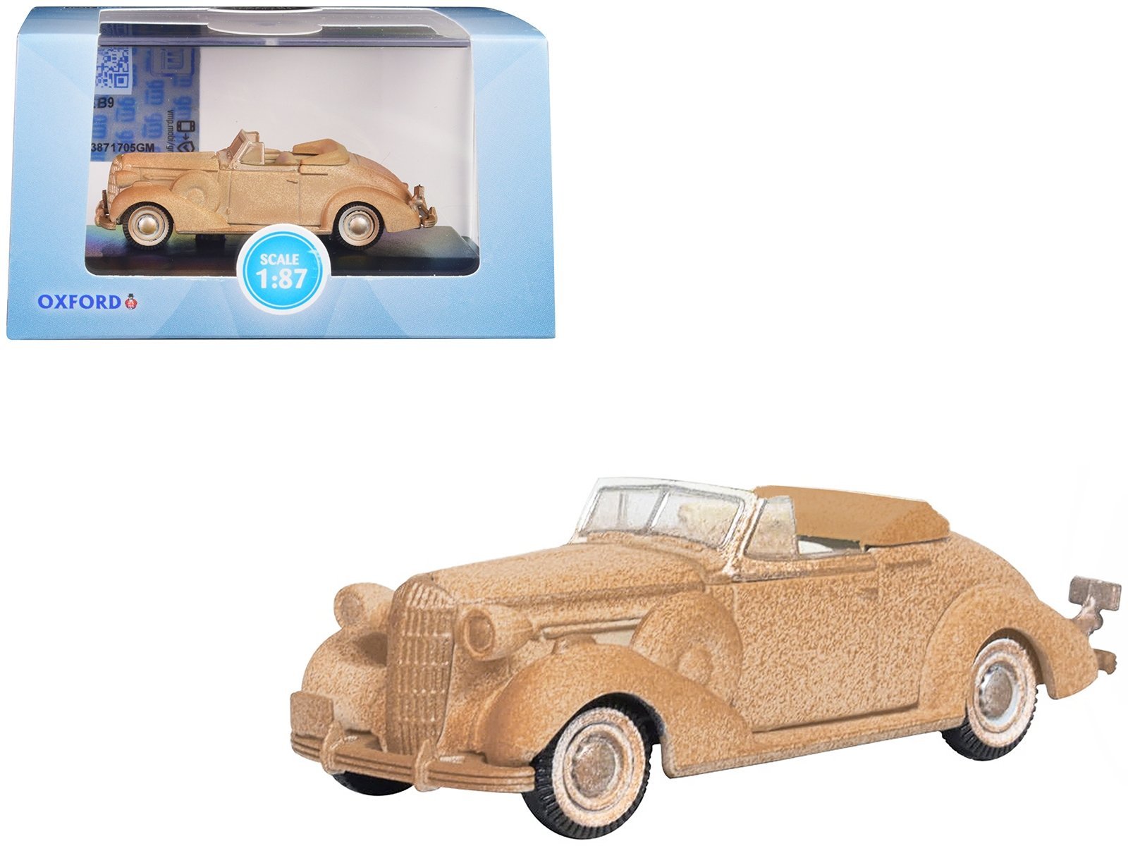 1936 Buick Special Convertible Coupe Beige (Rusted) "Junkyard Project" 1/87 (HO) Scale Car Oxford Diecast Diecast Model collector model product image