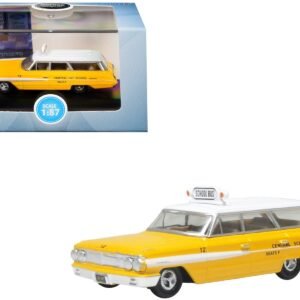 1964 Ford Country Station Wagon "Central School Bus" Yellow with White Top 1/87 (HO) Scale Car Oxford Diecast Diecast Model collector model product image