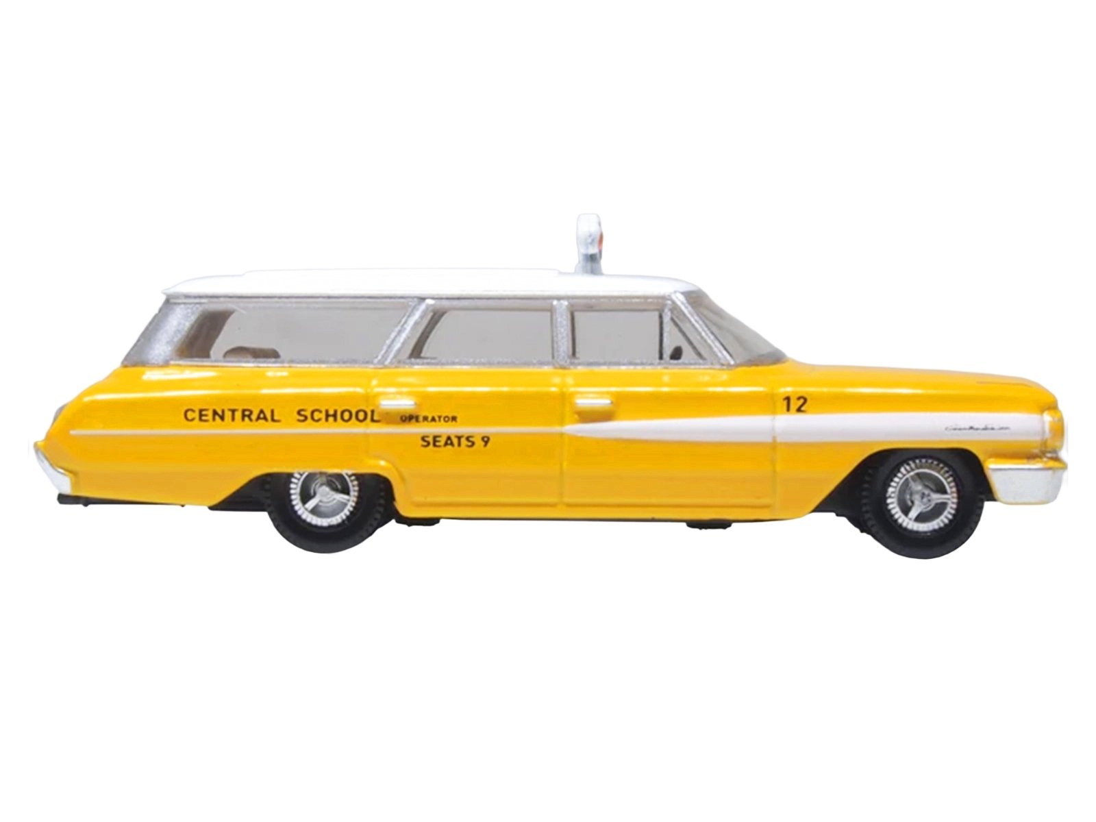 1964 Ford Country Station Wagon "Central School Bus" Yellow with White Top 1/87 (HO) Scale Car Oxford Diecast Diecast Model collector model product image