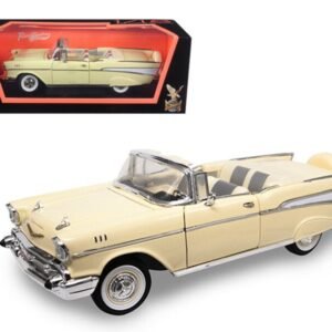 1957 Chevrolet Bel Air Convertible Cream 1/18 Diecast Model Car by R