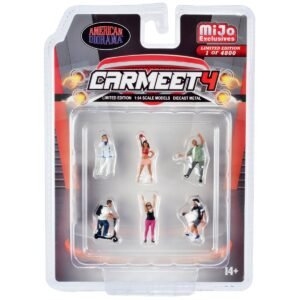 "Car Meet 4" 6 piece Diecast Figure Set for Models 1/64 Scale American Diorama Diecast Model collector model product image